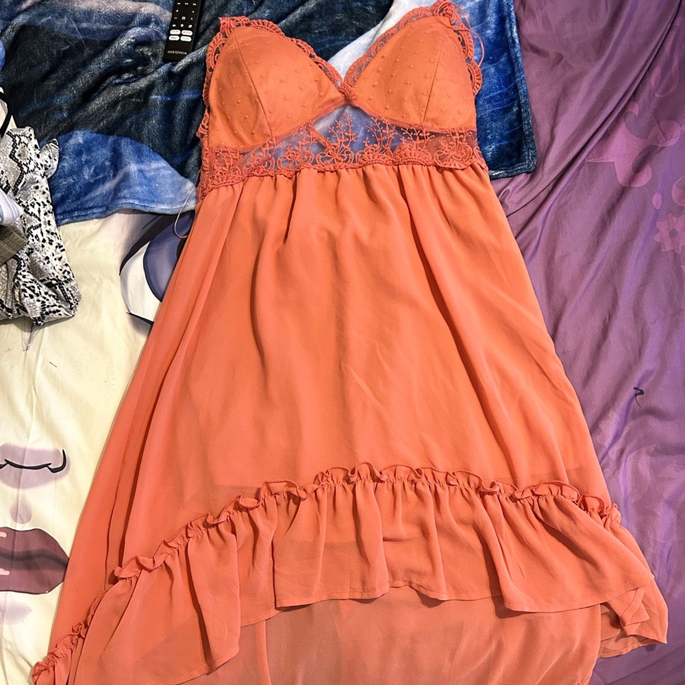 Coral summer maxi dress